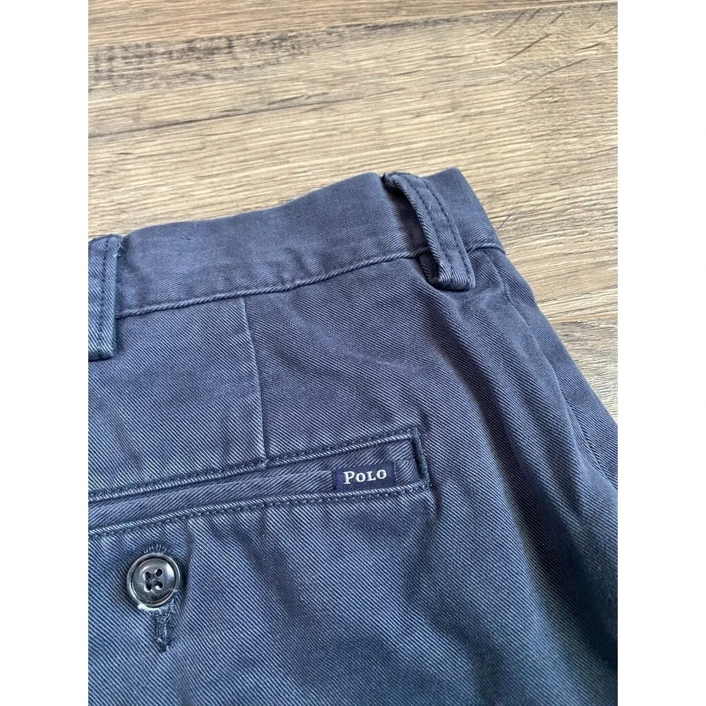 EUC‎ Mens Polo Ralph Lauren blue flat front chino shorts 100% cotton size 40